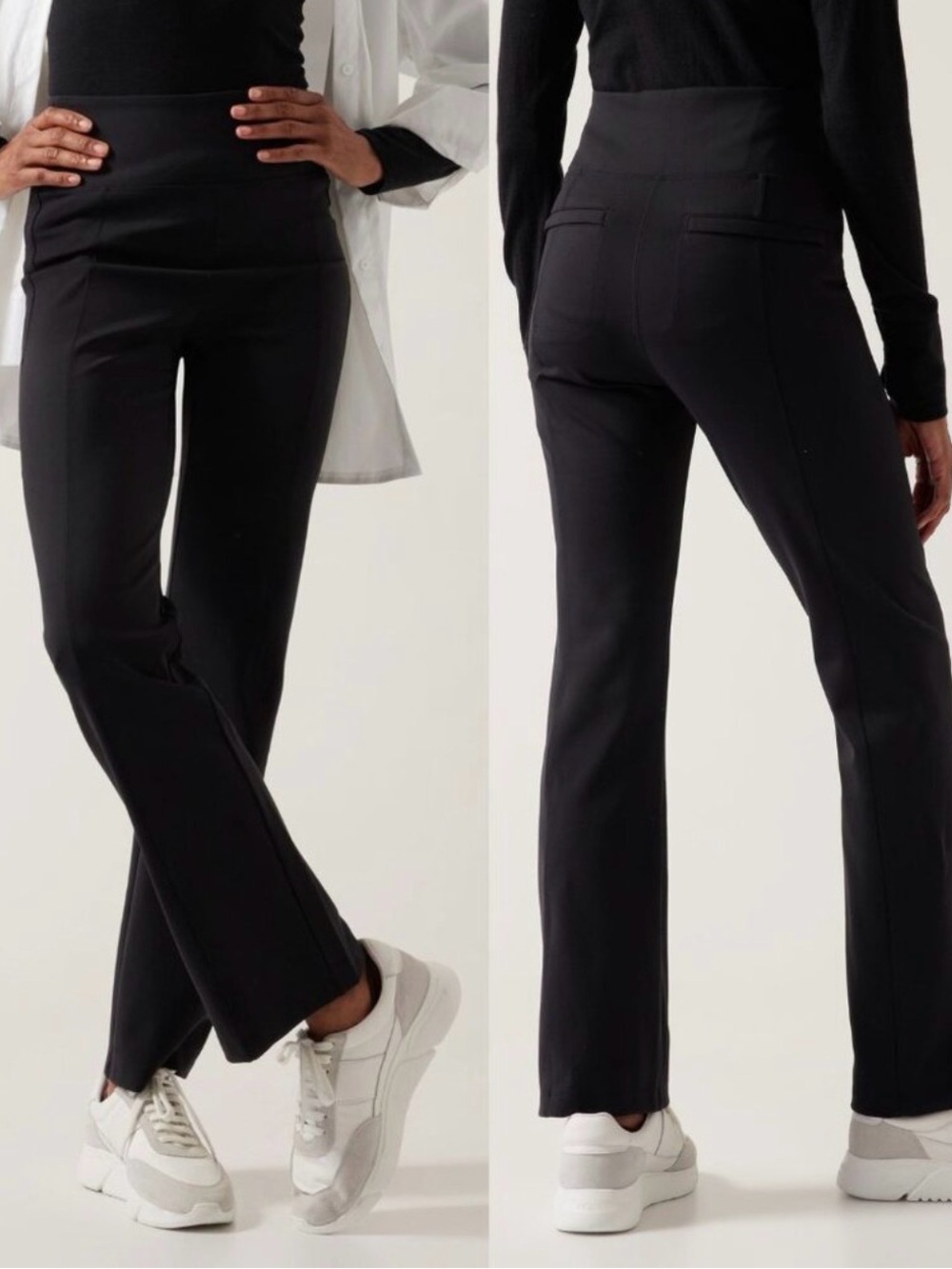 Athleta Delancey Straight Leg High-Waist Black Pants